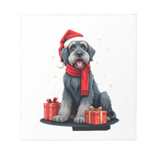 Bloc-note Géant Schnauzer chien Noël fêtes vacances Père Noë