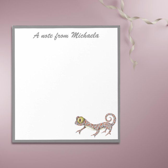 Bloc-note Gecko simple et mignon (Cute Reptile Gecko Personalized Stationery)