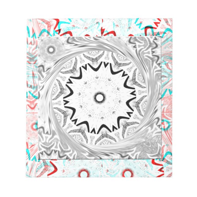 Bloc-note Géométrie en cyan rose africain (Devant)