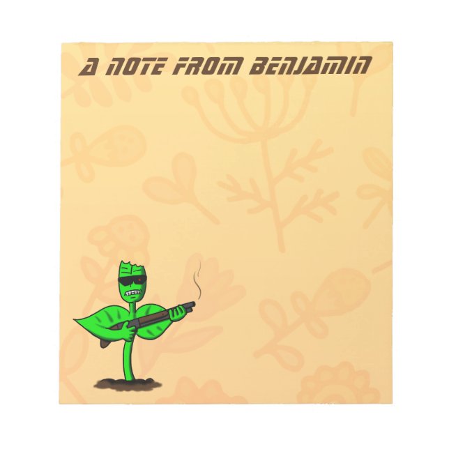Bloc-note Germinator cyborg plante dessin humoristique (Devant)