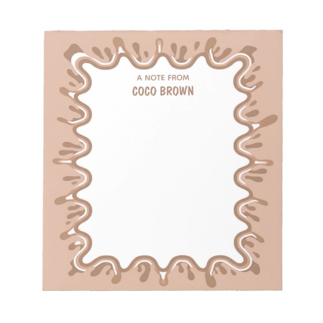 Bloc-note Giclée de milkshake au chocolat marron personnalis (Devant)