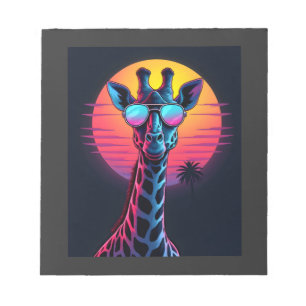 Bloc-note Girafe Cool En Lunettes De Soleil Sous Le Coucher