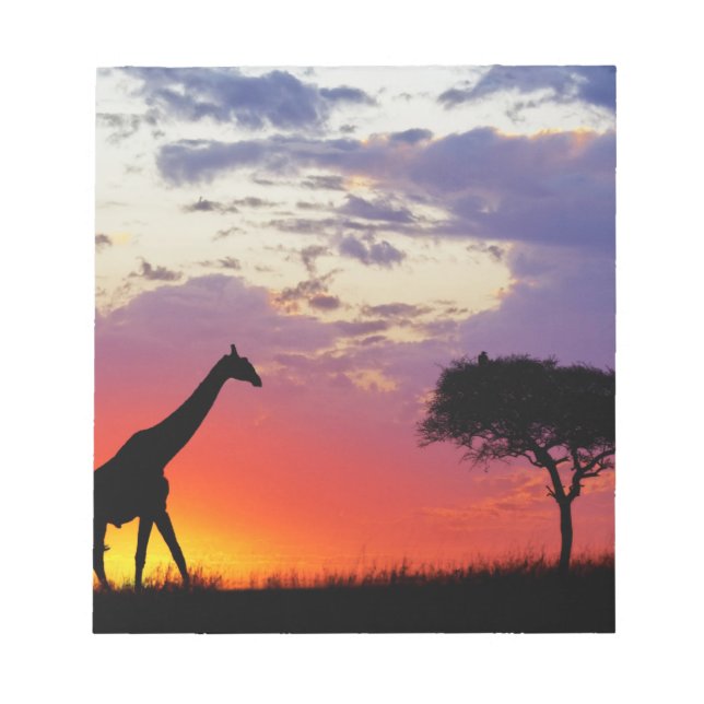 Bloc-note Girafe en silhouette au lever du soleil, Giraffa (Devant)