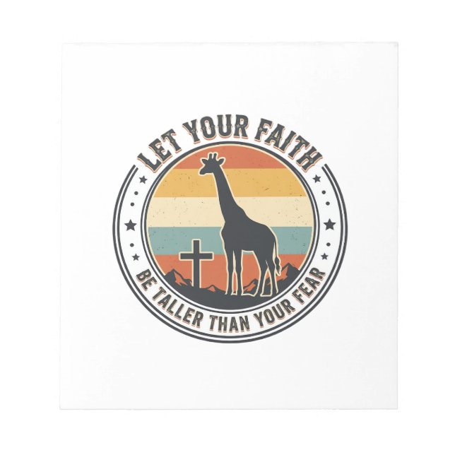 Bloc-note Girafe Foi Chrétienne Inspirante Rétro Coucher de  (Devant)