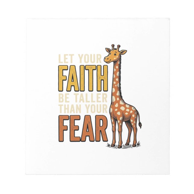 Bloc-note Girafe La Foi Sur La Peur Chemise Chrétienne Vinta (Devant)