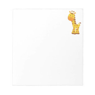 Bloc-note Girafe stylisée de sourire de bande dessinée