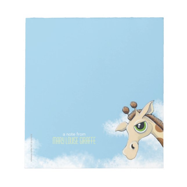 Bloc-note Giraffe dans les nuages Personnalisable petit Bloc (Devant)