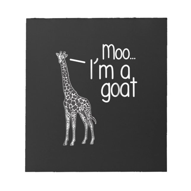 Bloc-note Giraffe Moo Je suis une chèvre (Devant)