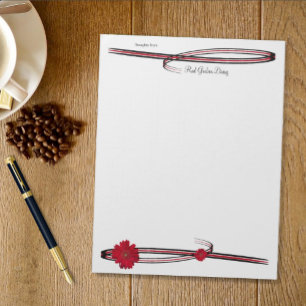 Bloc-note Girly Red Gerber Daisy Photos Flourish Borders
