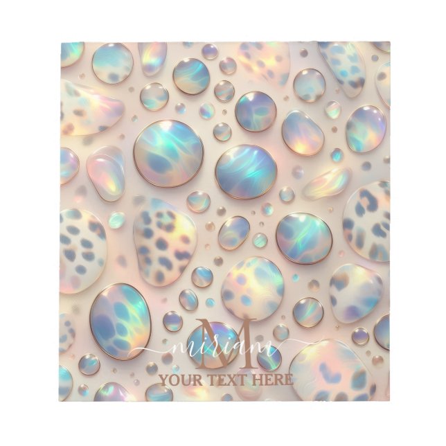 Bloc-note Girly Trendy Opal Leopard Print Monogram (Devant)