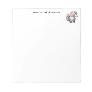 Bloc-note Gnome de fleur de marguerite mignon personnalisé p