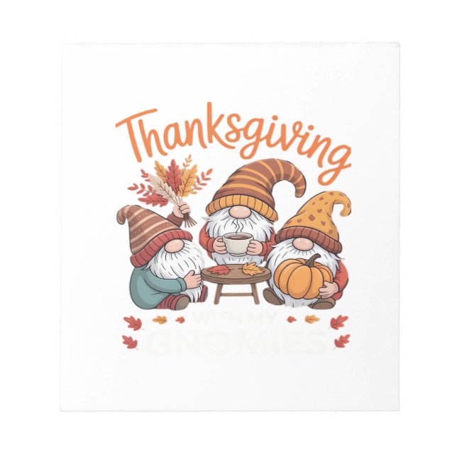 Bloc-note Gnome de Thanksgiving Automne Léopard Dinde T-shir (Devant)