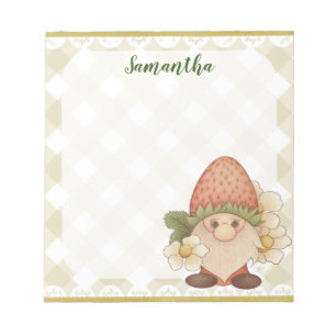 Bloc-note Gnome mignonne aux fraises de bois