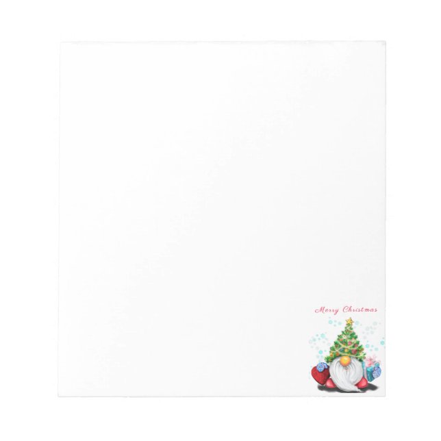 Bloc-note Gnome mignonne avec arbre de Noël Casquette et cad (Devant)