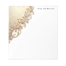 Gold Floral Embellishments Notepad