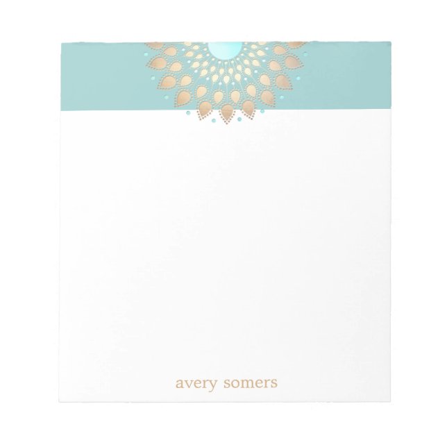 Bloc-note Gold Lotus Flower Mandala Notepad (Devant)