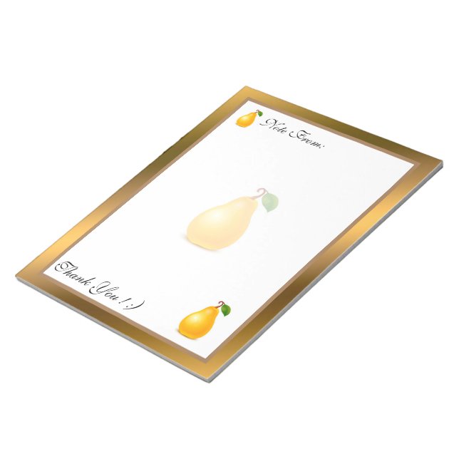 Bloc-note Gold Modern Fruit Ajouter votre texte (Incliné)