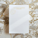 Bloc-note Gold Monstera feuille plante, plante de fromage or<br><div class="desc">Feuille de plante Monstera or,  bloc-notes recouvert de plante de fromage doré Papier à notes finement doublé dans une couleur gris clair. Veuillez noter que l'effet or est imprimé.</div>