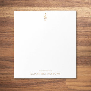 Bloc-note Gold Treble Clef Simple Élégant professeur de musi