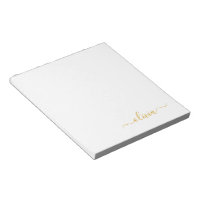 Gold White Modern Script Girl Monogramme Nom