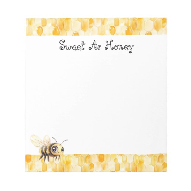 Bloc-note Gold Yellow Honey Bee  (Devant)