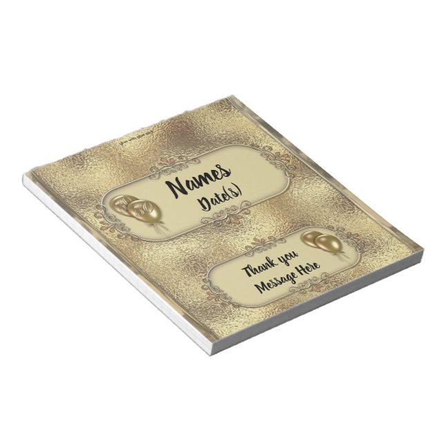 Bloc-note Golden Anniversary Candy Bar Wrapper Party Favoris (Incliné)