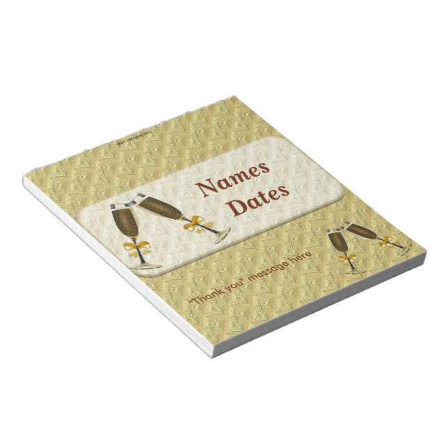 Bloc-note Golden Anniversary Candy Bar Wrapper Party Favoris (Incliné)