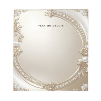 Bloc-note Golden Ornate Frame with Pearls Notepad