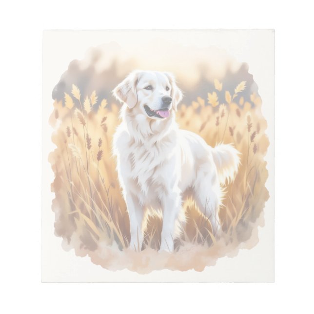 Bloc-note Golden Retriever blanc Chien (Devant)