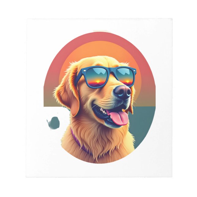 Bloc-note Golden Retriever pour enfants garçons filles lunet (Devant)