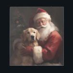 Bloc-note Golden Retriever with Santa Clause Christmas<br><div class="desc">Laissez-vous tenter par l'esprit des vacances grâce à notre design de Noël Père Noël et Chien. C'est l'ajout parfait à votre collection festive !</div>