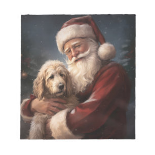 Bloc-note Goldendoodle avec Noël Festif du Père Noël