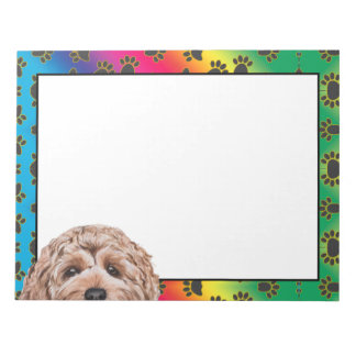 Bloc-note Goldendoodle coloré chien motif de patte