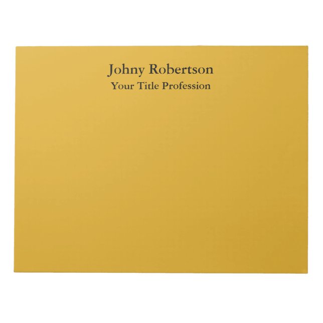 Bloc-note Goldenrod Couleur Plain Élégant Professionnel Mode (Devant)