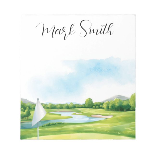 Bloc-note Golf  Christmas course with Name gifts for golfer (Devant)