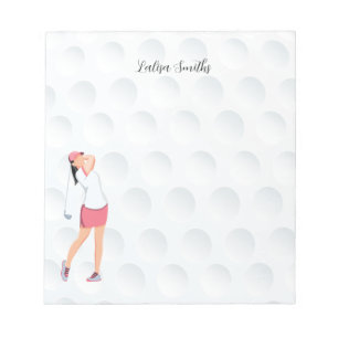 Bloc-note Golfer lady est golfeur note pad