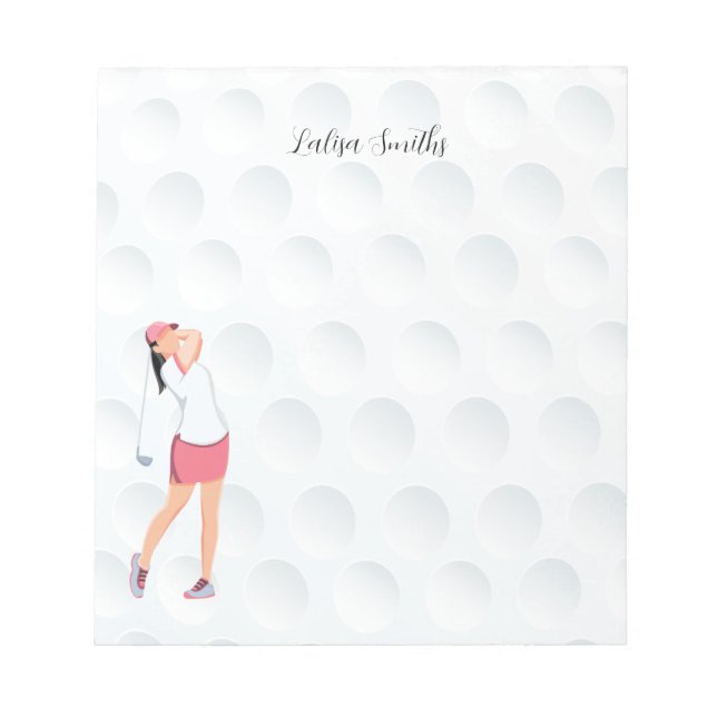 Bloc-note Golfer lady est golfeur note pad (Devant)