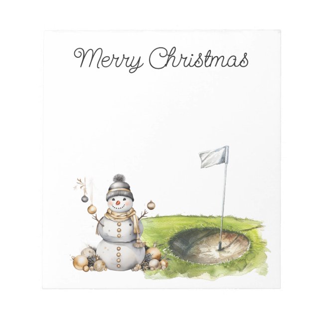 Bloc-note Golfer Snowman dans le terrain de golf (Devant)