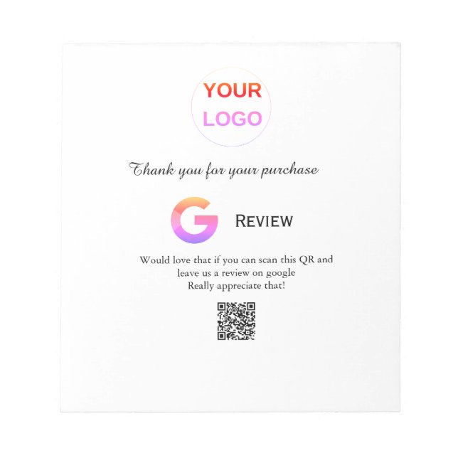 Bloc-note Google examen logo de l'entreprise Analyser QR exa (Devant)