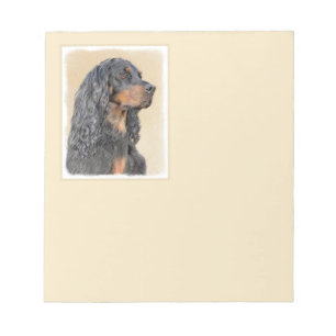 Bloc-note Gordon Setter Peinture - Joli art original chien