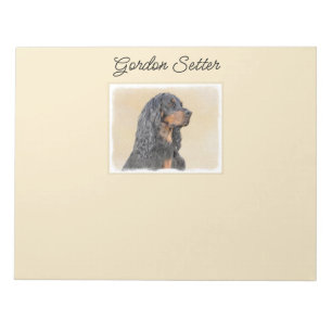 Bloc-note Gordon Setter Peinture - Joli art original chien