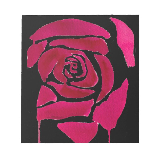 Bloc-note Gothique abstrait rose aquarelle art original (Devant)