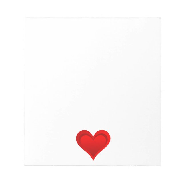 Bloc-note Gradients RED LOVE HEART + votre texte et vos idée (Devant)
