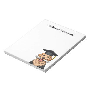 Bloc-note Graduation personnalisée mignon Golden Retriever C