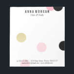 Bloc-note Grand Confetti rose et noir Nom personnalisé<br><div class="desc">Bloc-notes personnalisé chic avec de grands confettis en rose,  noir et or. Customisez avec votre nom,  votre titre et vos coordonnées.</div>