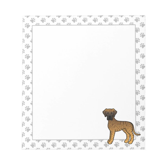Bloc-note Grand Danois bringé Chien de dessin animé mignon (Devant)