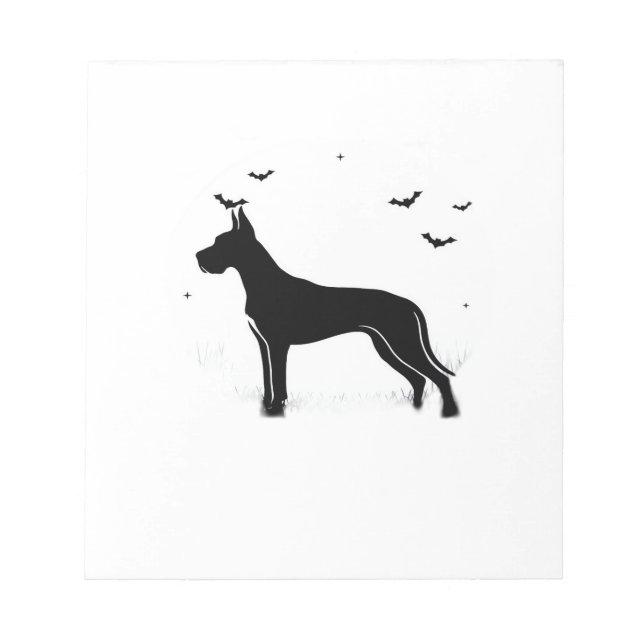 Bloc-note Grand Danois Chien Halloween Lune Silhouette Class (Devant)
