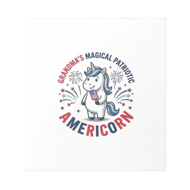Bloc-note Grand-mère design de chemise de licorne americorn  (Devant)