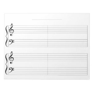 Bloc-note Grand Staff Piano Music Paper pour les enfants et 