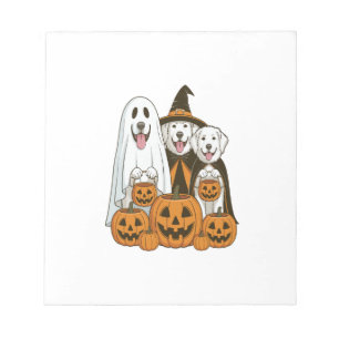 Bloc-note Grande Pyrenees Chien Fantôme Sorcière Halloween C